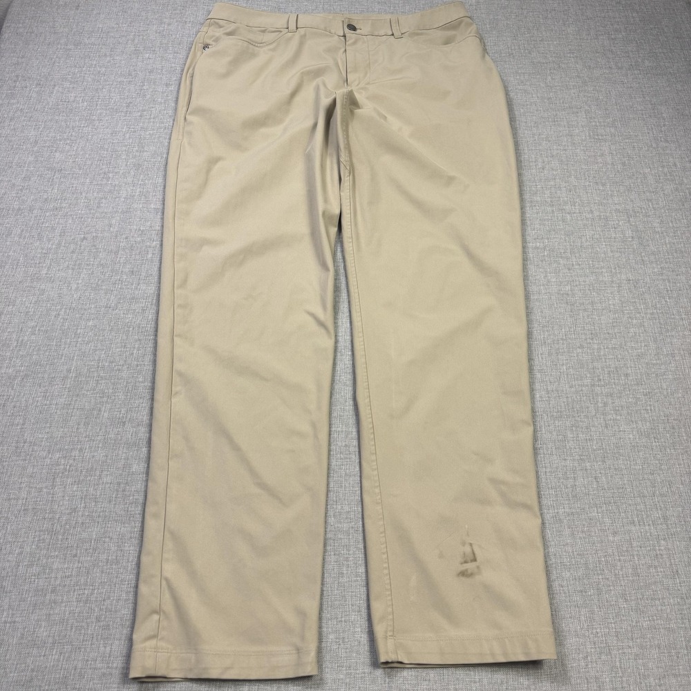 Lululemon ABC Classic-Fit 5 Pocket Pant Warpstreme Golf Pants Mens 34x32 Beige